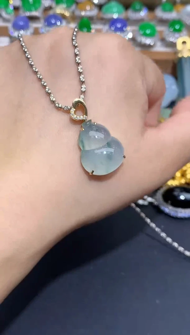 翡翠18K金镶嵌吊坠(不含链)471-春日珠宝