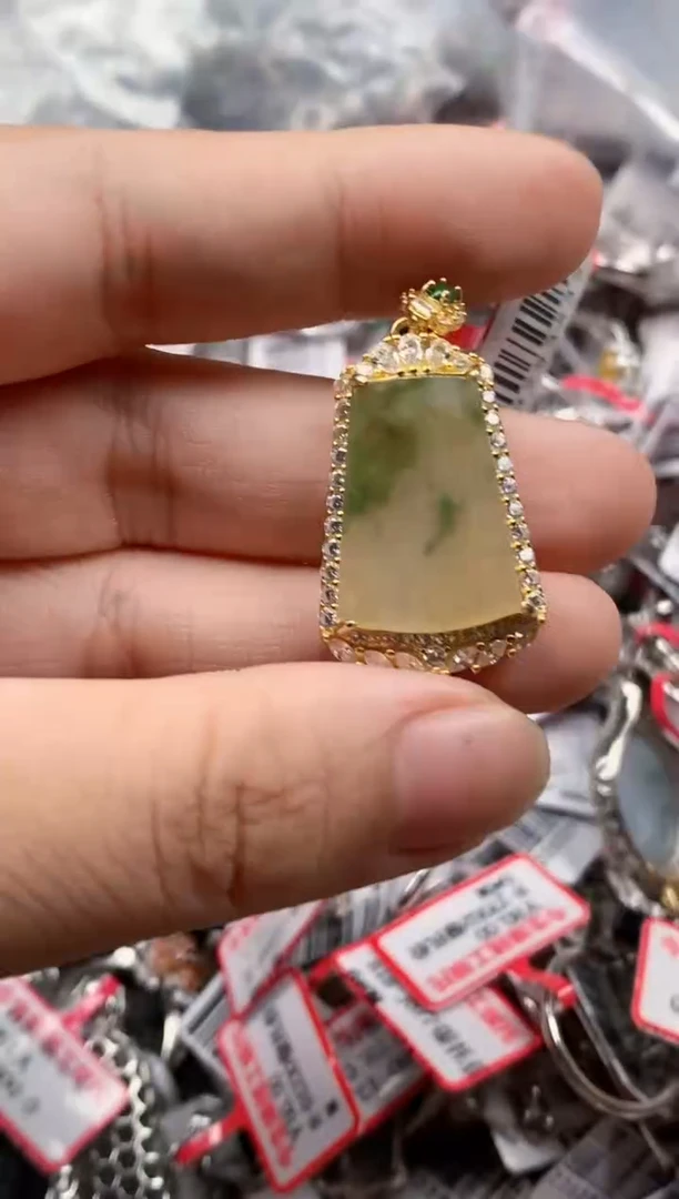 银S925镶嵌戒指翡翠天然A货缅甸翡翠