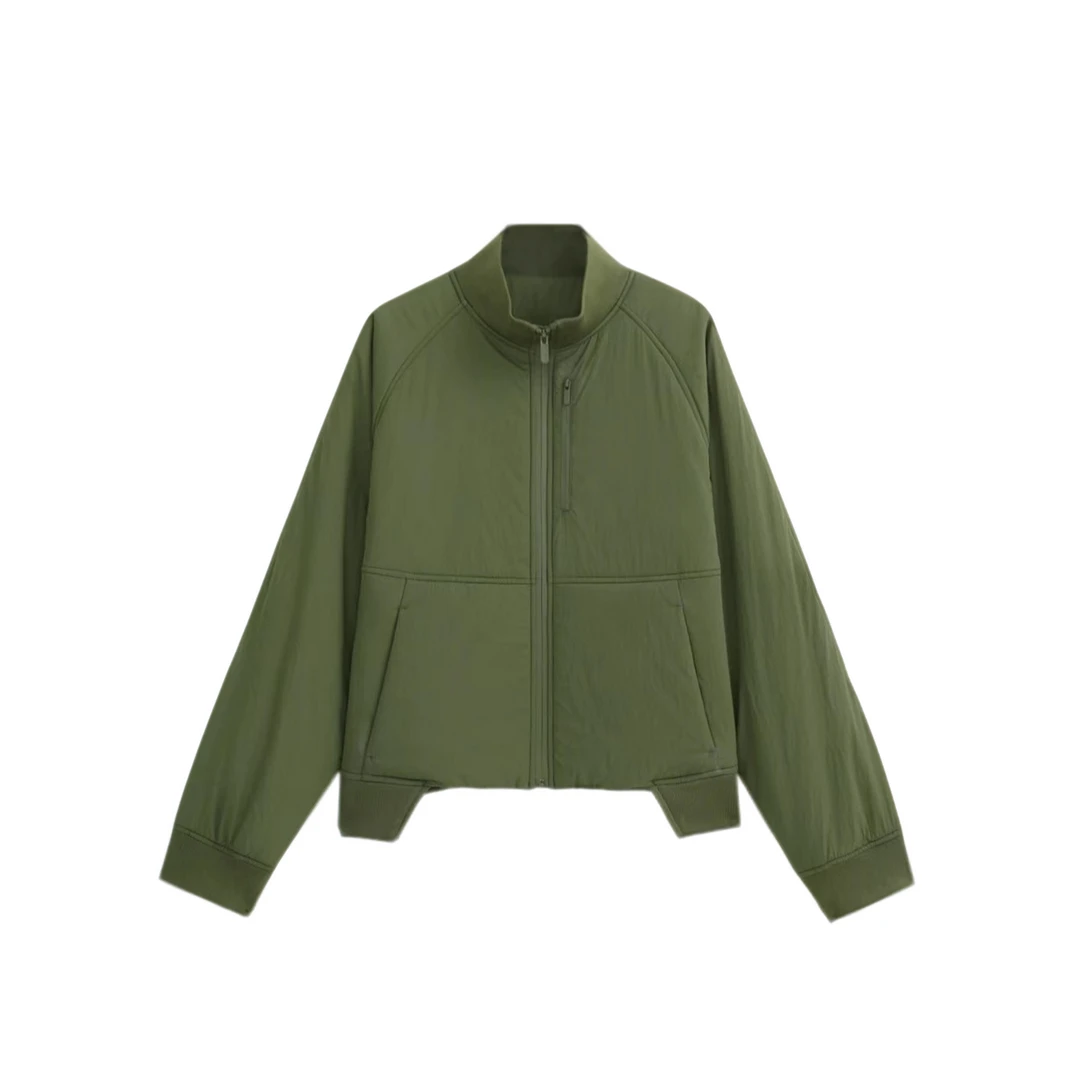 飞行棉服夹克加厚机能风立领修身短款秋季运动外套女款86015