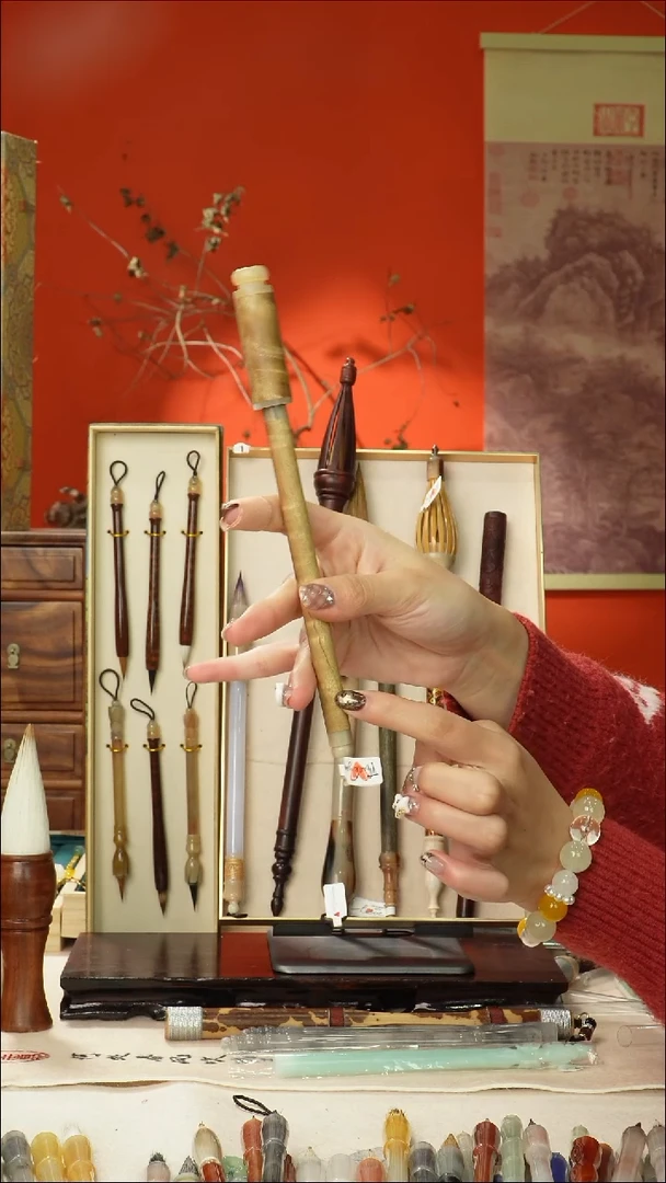 417号闪孤品高货毛笔链接 清水试笔 蘸墨不退