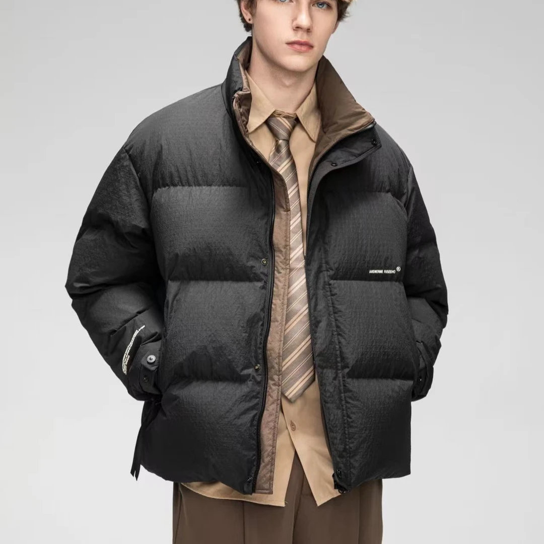 冬季新款纹理面料洋气加厚简约立领外套9907