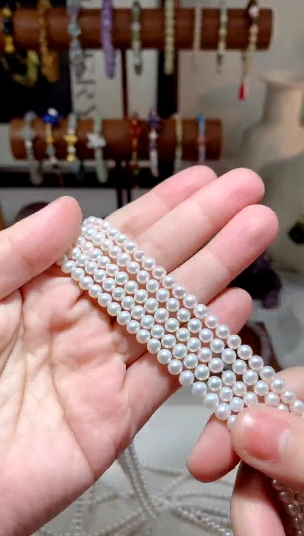 淡水珍珠银S925镶嵌项链 珍珠AK项链 多样性发一