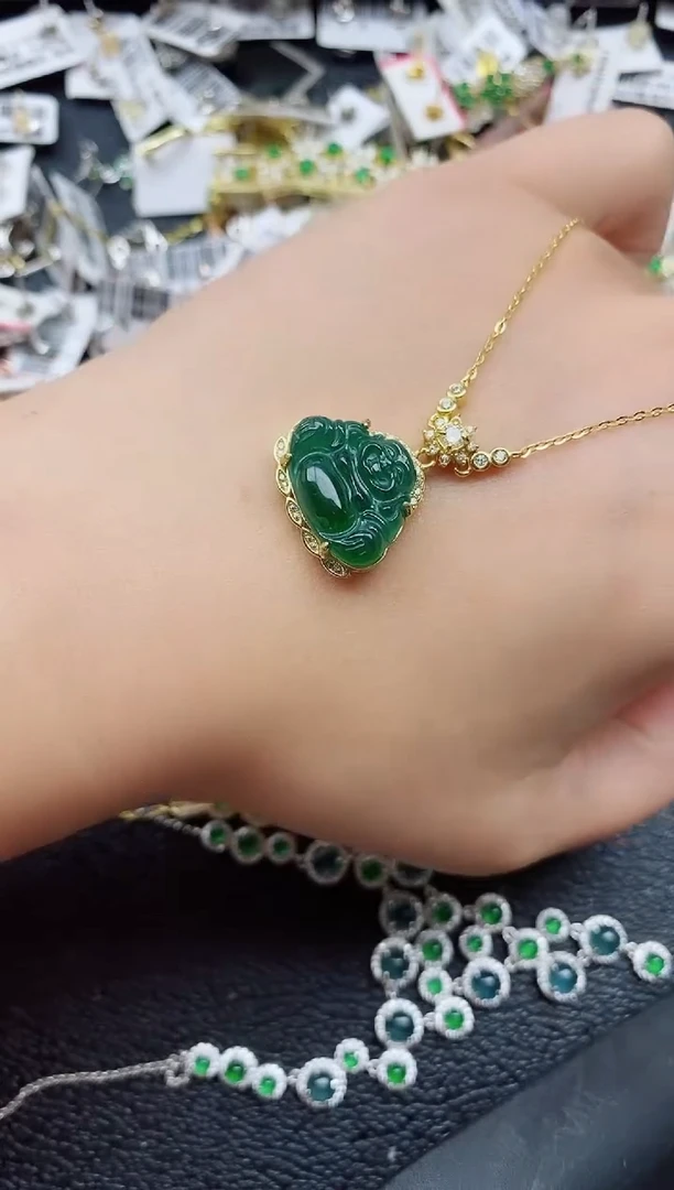 银S925镶嵌戒指翡翠1