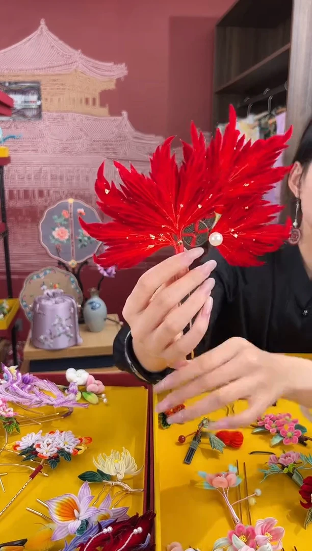 【闪购商品】刺绣非遗绒花（发饰）
