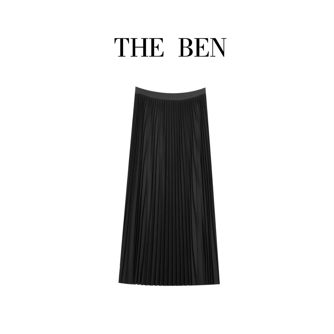THEBEN新春2025时尚休闲简约百搭半身裙DE250408