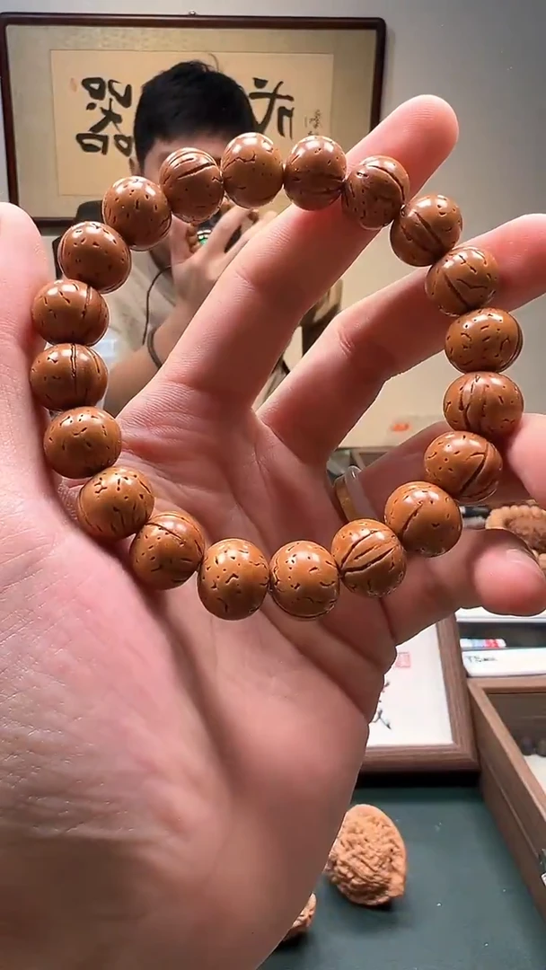 手串桃核13mm+盘锦苹果珠桃核单圈