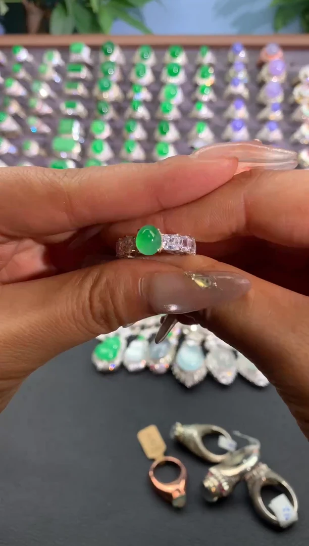 未镶嵌戒指翡翠铜托戒面