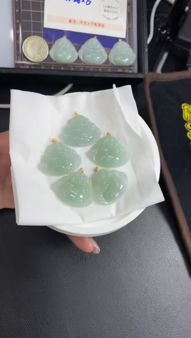 【闪购商品】翡翠挂件18K金镶嵌佛公FL7配绳/多样性发其一CP