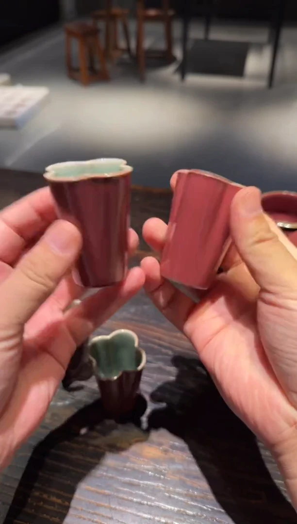 陈慧芳柴烧晓色云开海棠杯