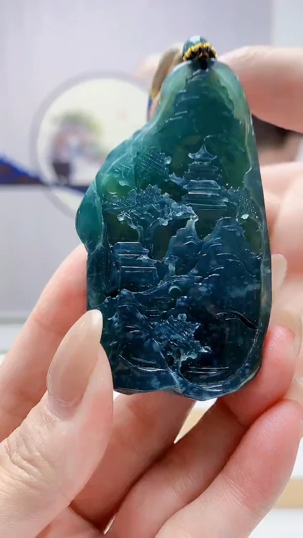 未镶嵌定制翡翠4917MM-毛货挂件100