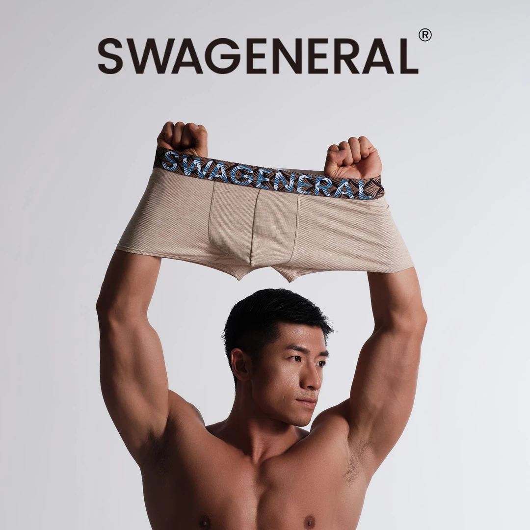 【新品】SWAGENERAL复古绅雅系列3条装卡其色男士平角四角内裤