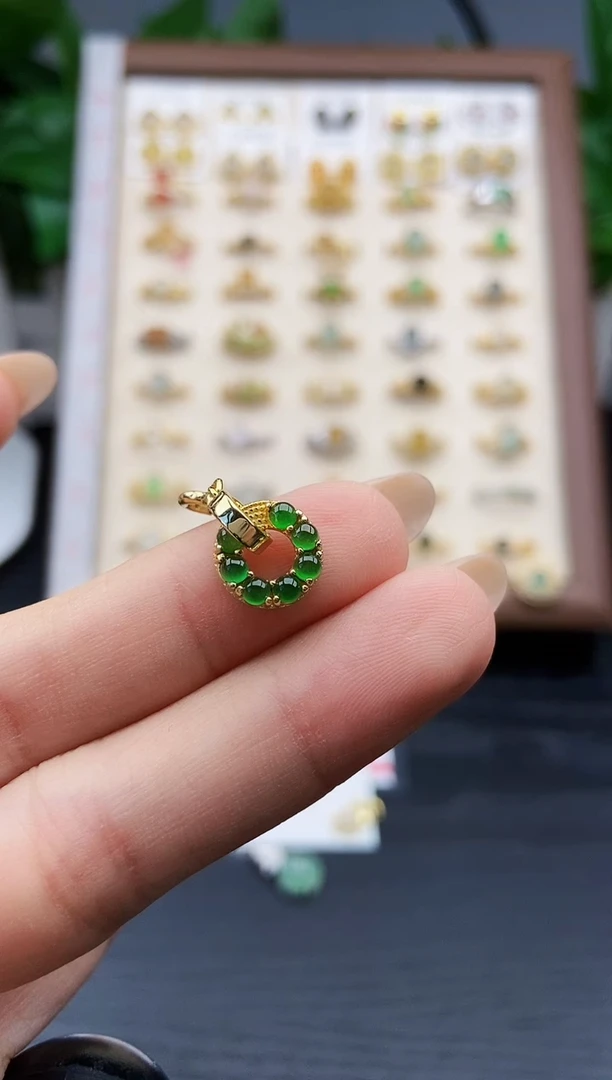 颈饰银S925镶嵌翡翠12