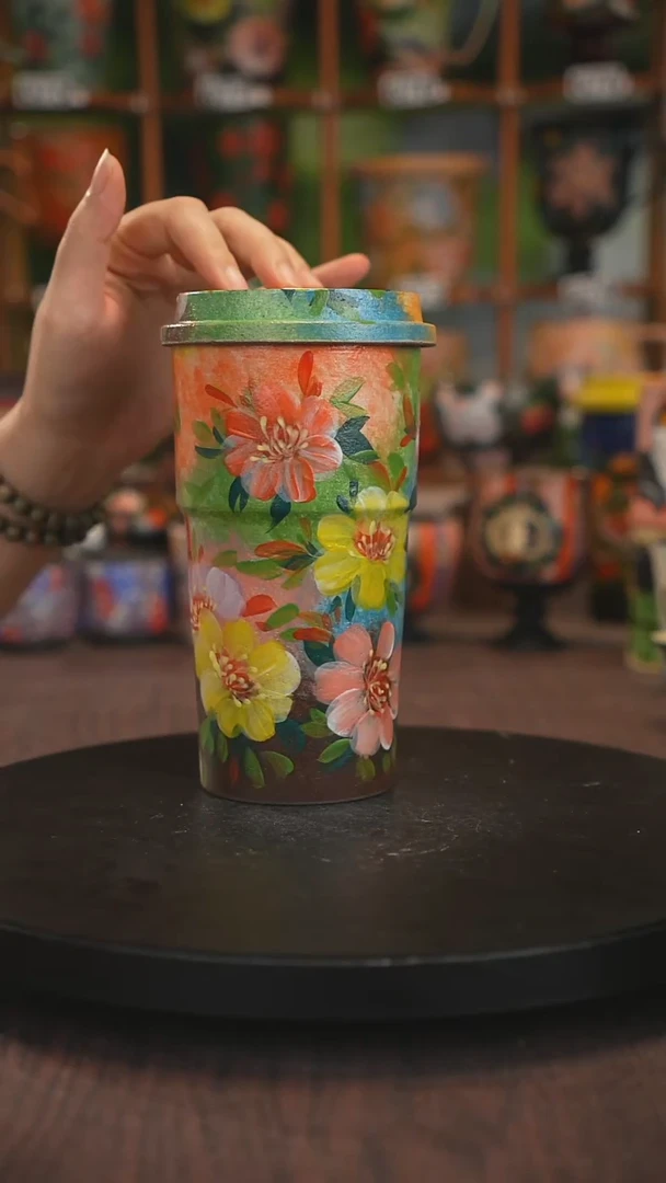 紫砂油画手绘釉下彩