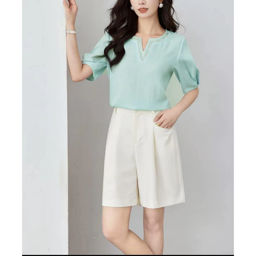 夏季新款亚麻气质百搭女式小衫25DAK0866