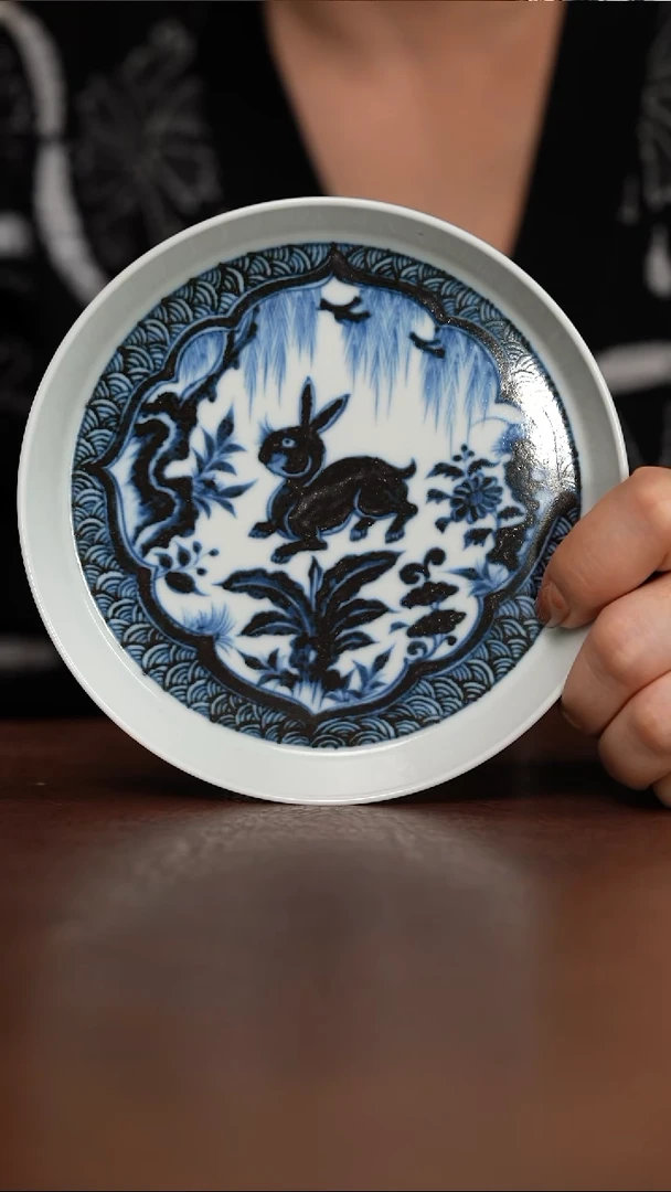 元青花兔子纹小壶承