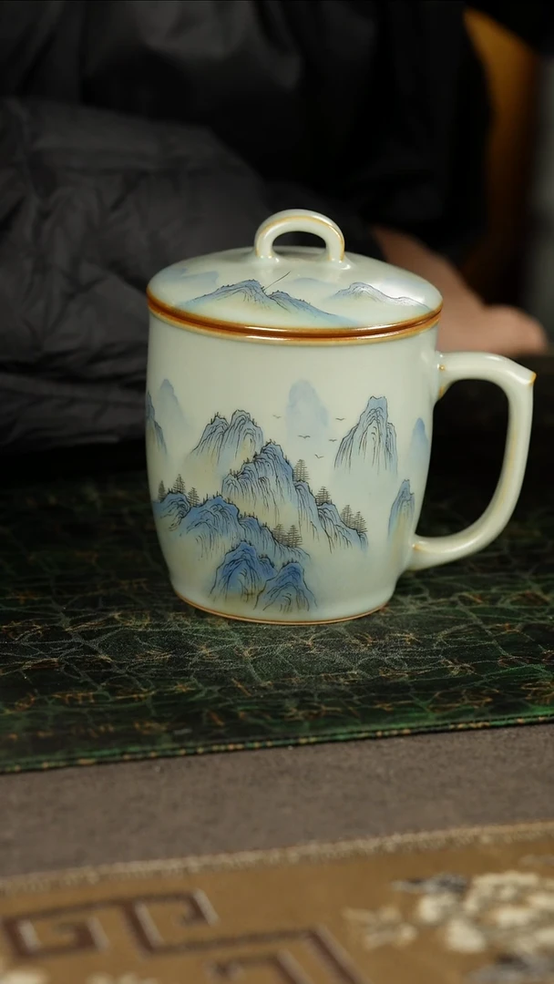 善窑厂汝窑山水办公杯