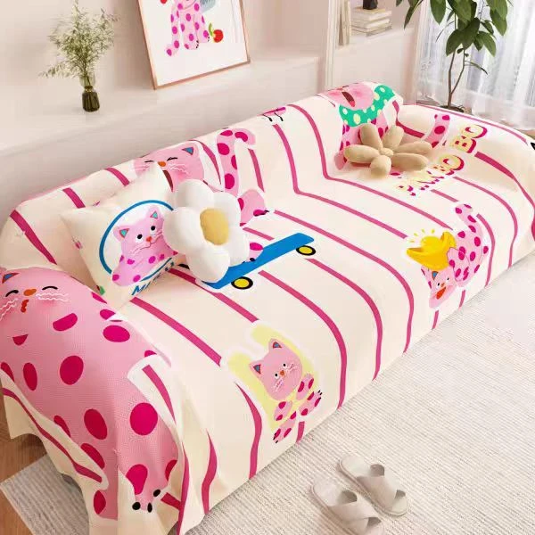 【卡通色彩】沙发全包不粘毛客厅万能沙发毯垫新款沙发套罩全盖布盖