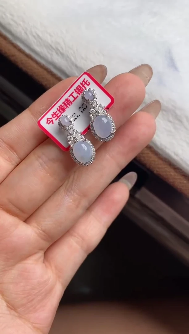 翡翠戒指银S925镶嵌天然A货翡翠