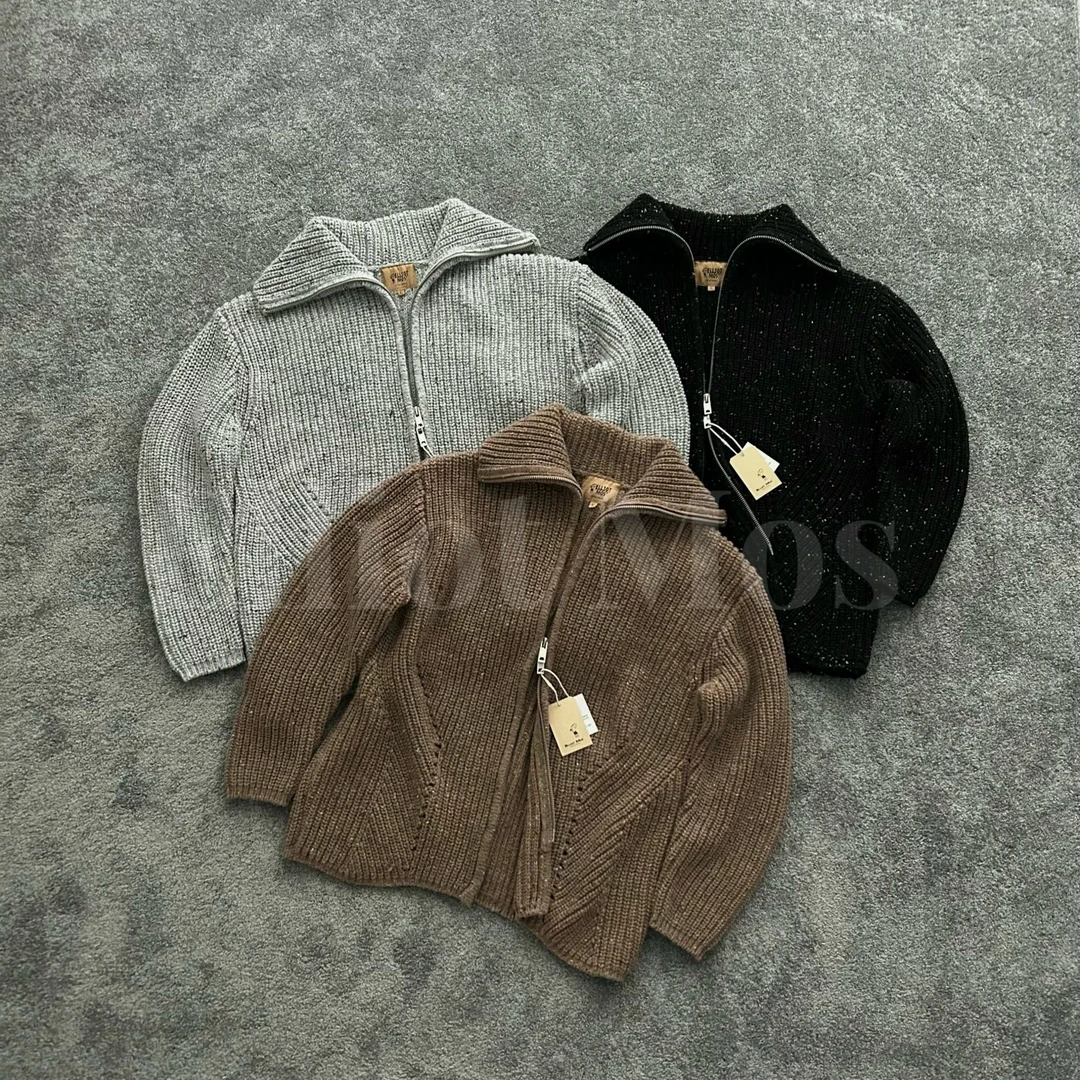 Elliot Mos大翻领设计~Colorful Sweater 彩点纱线毛衣开衫-0839