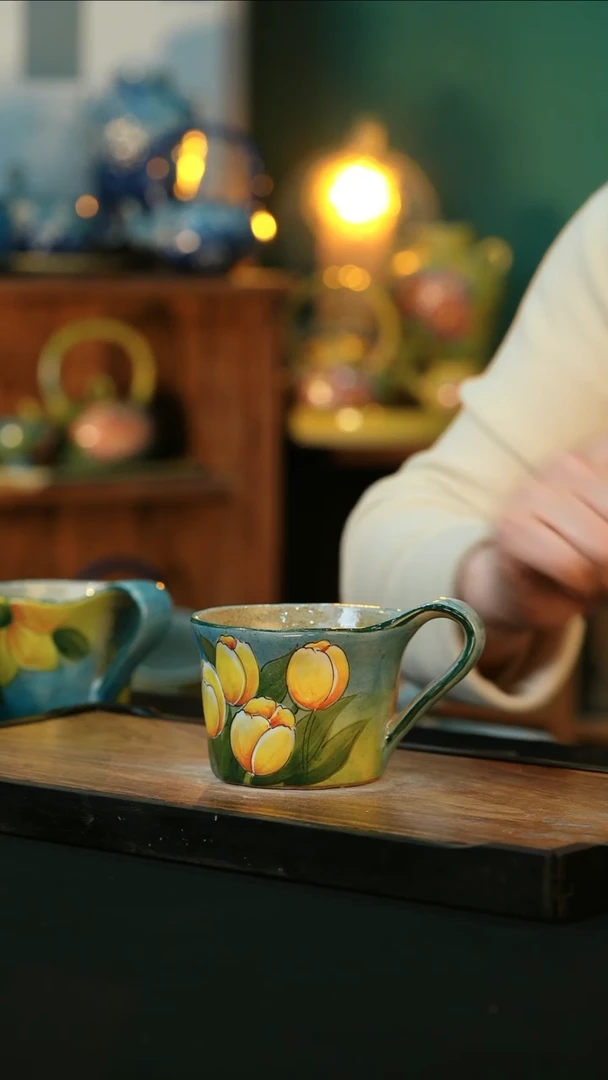 【闪购商品】杯手绘心瓷陶瓷浮力