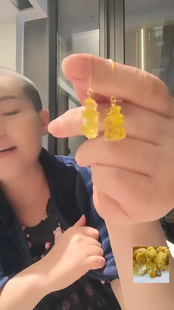 未镶嵌颈饰琥珀耳环