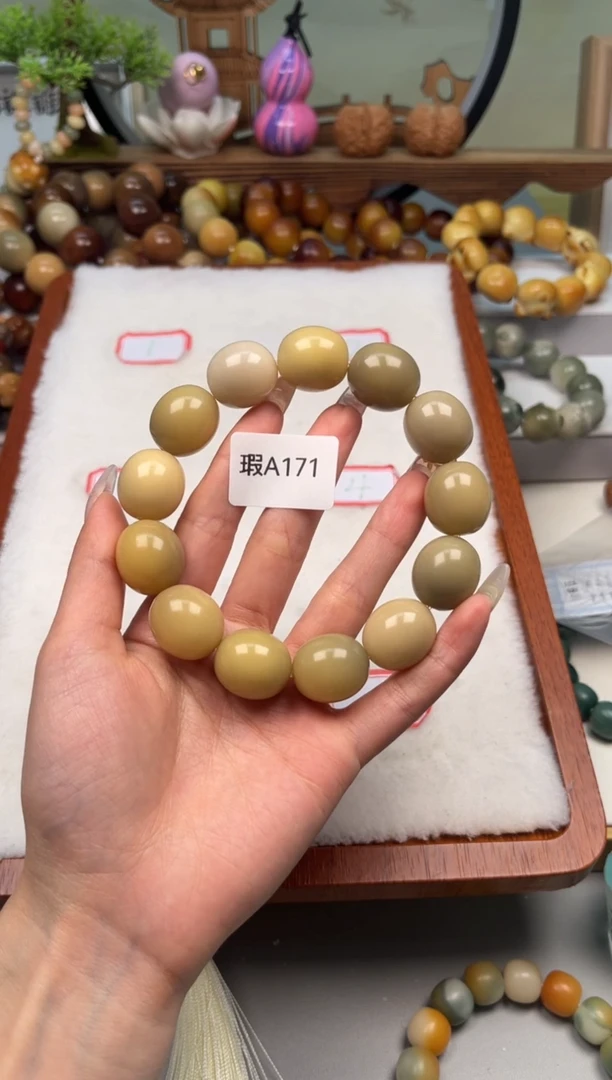 【闪购商品】菩提根/象牙果手串瑕A171鹅蛋16+mm一串