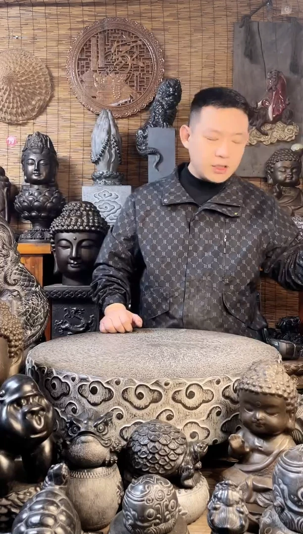 【闪购商品】30带板趴吸水兽天然青石雕刻