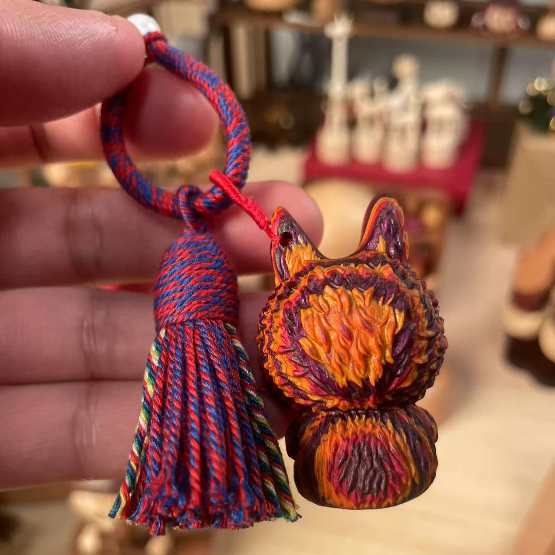 坐立款爱心彩虹木阿布 包挂件钥匙扣挂件