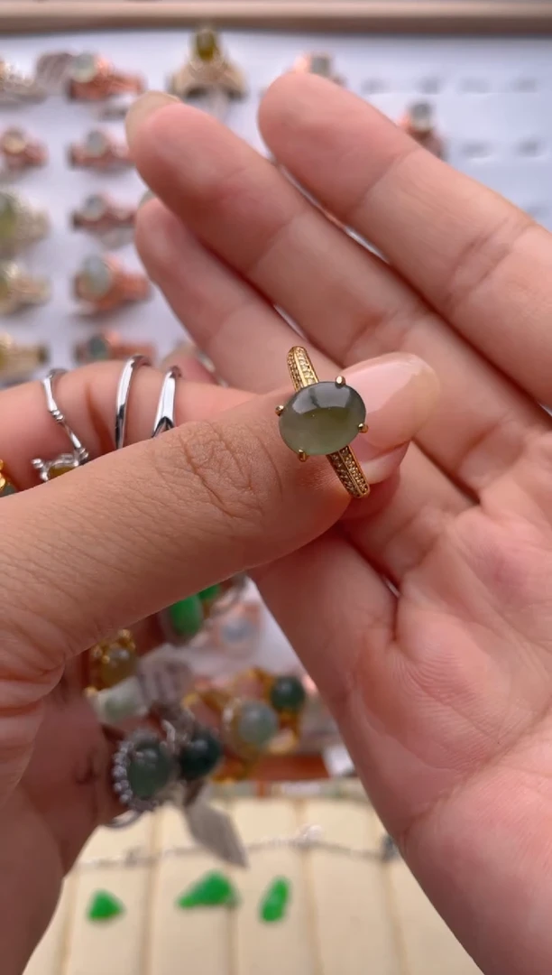 翡翠戒指银S925镶嵌111111111111111