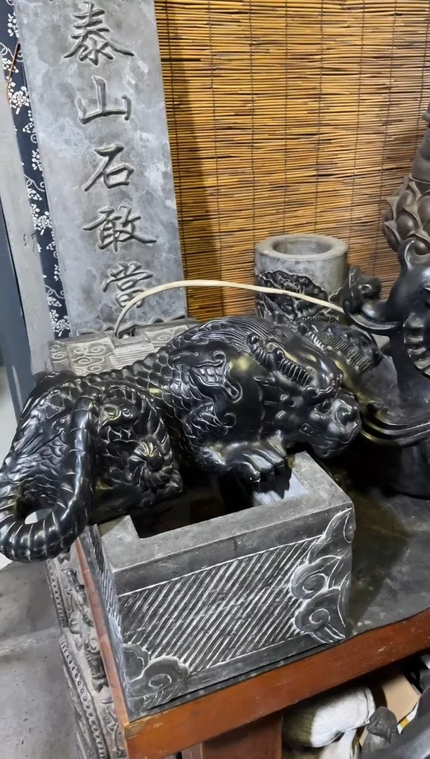 石材兄**2天然青石雕刻30佛头