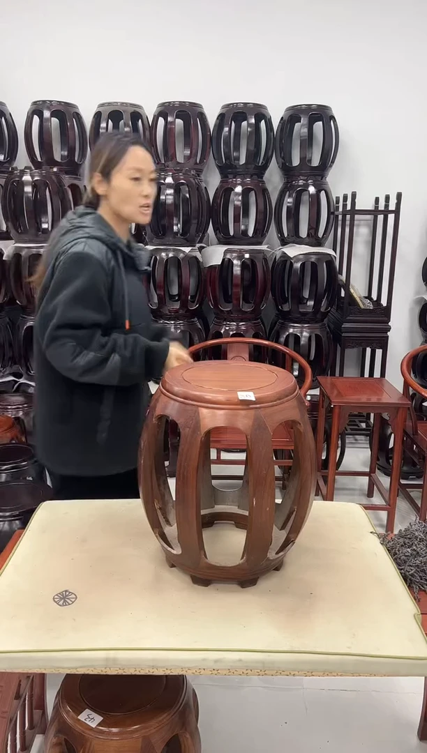 花梨木类家具微瑕酸枝木本色大号鼓凳   不退不换  96号