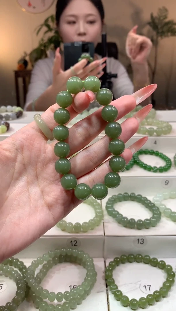 未镶嵌手串和田玉天然正品和田玉qh12g青黄口手串多色多样性发一