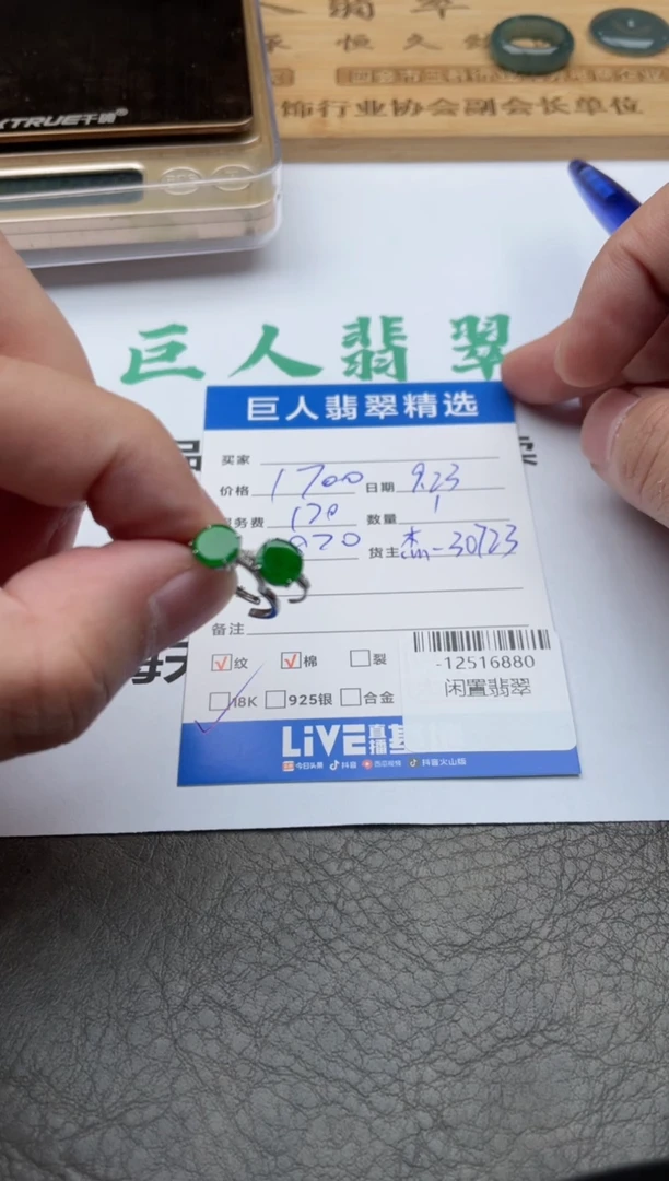 颈饰18K金镶嵌翡翠金***头耳饰多人-12516880