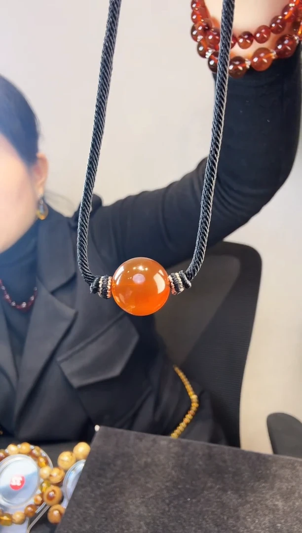 琥珀颈饰未镶嵌琥珀锁骨链06