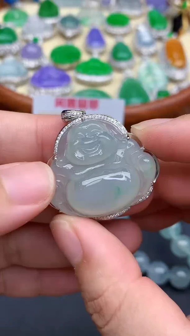 颈饰18K金镶嵌翡翠92-中国好珍宝