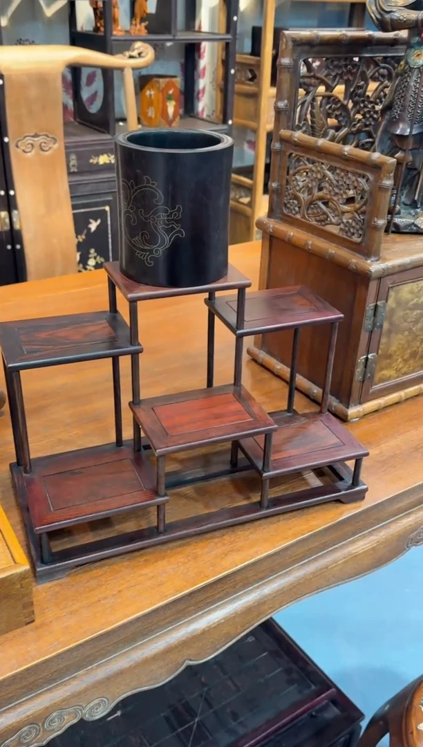 木大红酸枝 六连台 小博古架