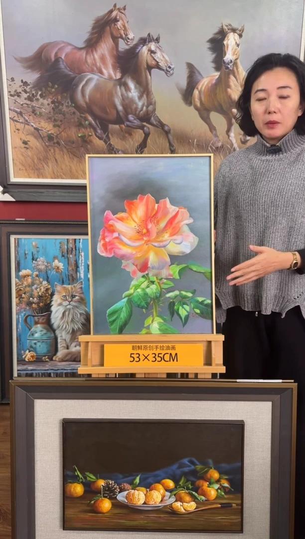 油画【5号】约53*35cm丨朝鲜原创纯手绘孤品油画丨顺丰包邮