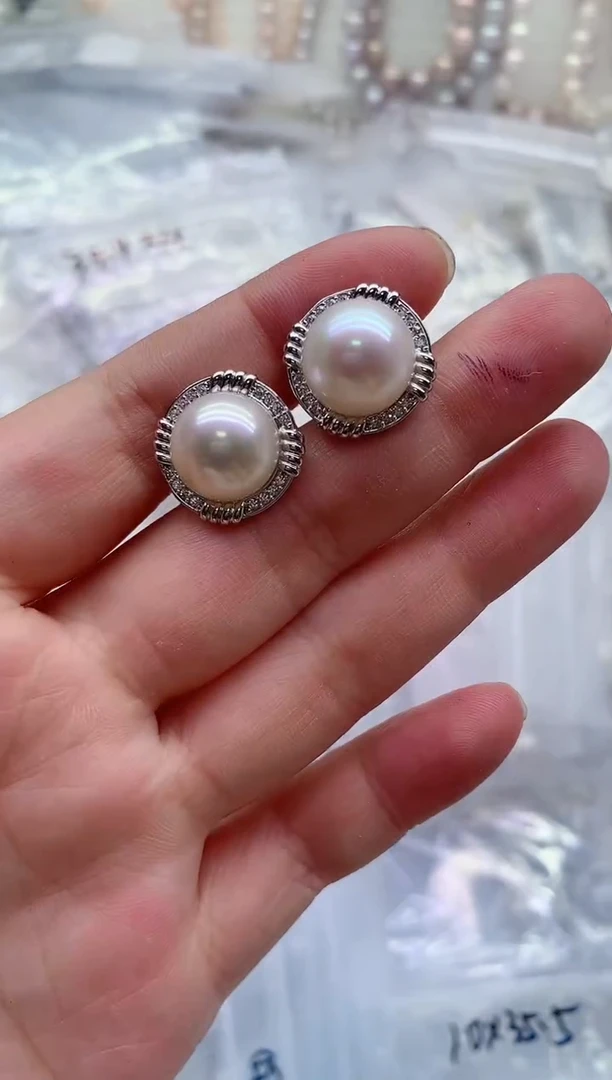 合金淡水珍珠耳饰多样性发其一，非无暇