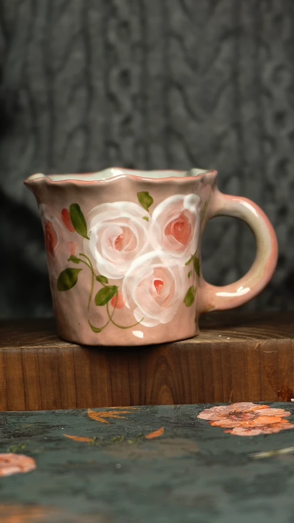 杯釉下彩手工手绘同款陶器