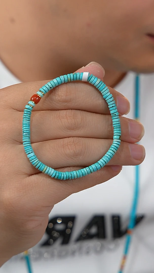 未镶嵌绿松石手串天然原矿绿松石手串4+