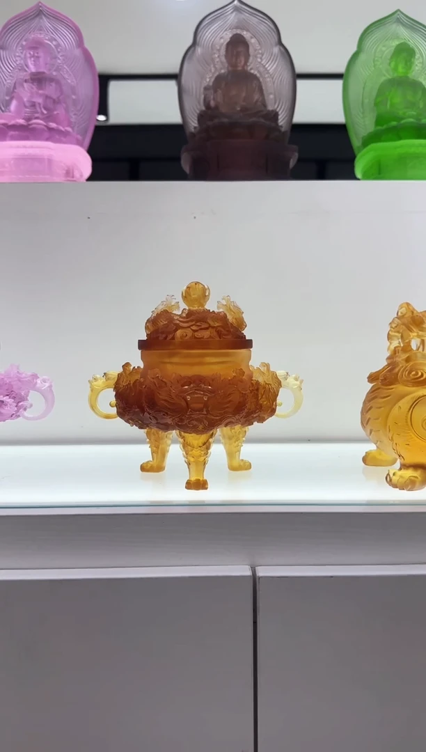 手工艺品琉璃龍***?古法琉璃香炉