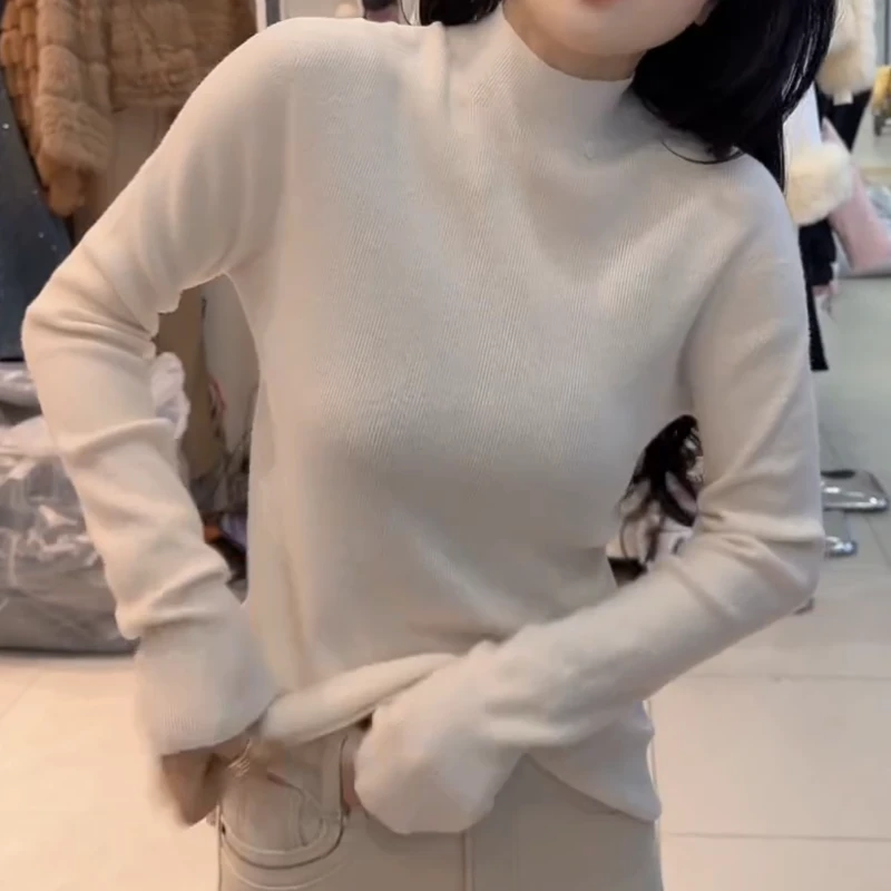 2026新款时尚百搭显瘦修身针织衫长袖上衣LK2509228