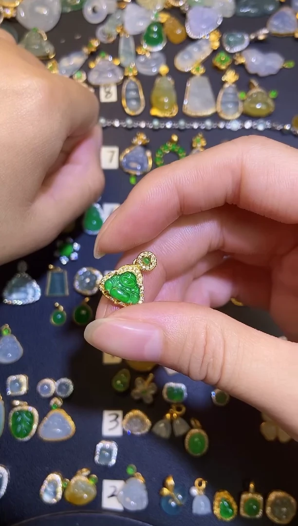 翡翠银S925镶嵌吊坠(不含链)1