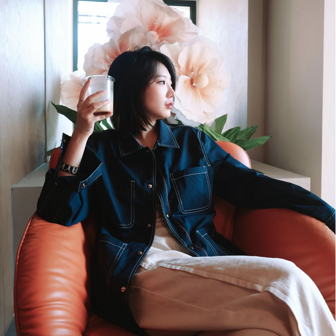 tb汤姆布朗风格时尚薄款牛仔翻领外套潮流明线25新款男女同款夹克