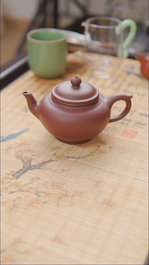 茶壶紫砂紫泥  半手工  笑樱壶