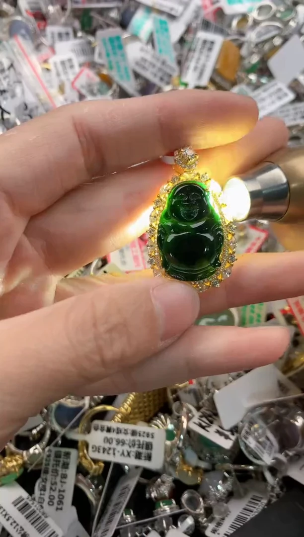 银S925镶嵌戒指翡翠5555    1