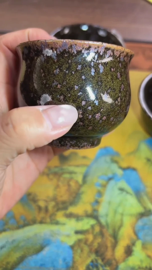 原矿绿底铁锈花炉式