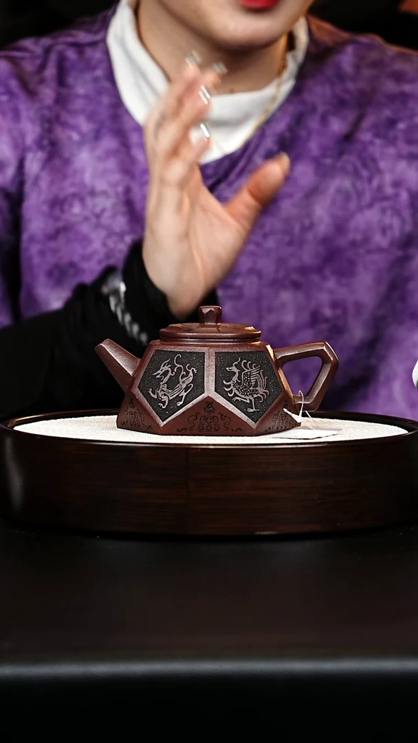 茶壶紫砂钻方壶