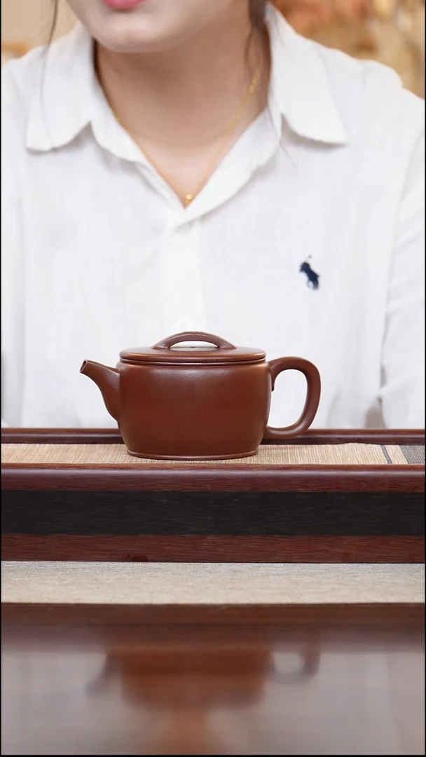 紫泥汉瓦300cc宜兴手工紫砂壶