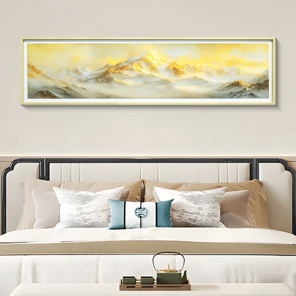 益师傅山轻奢床头装饰画高级感挂画背有靠山客厅高端壁画山40150